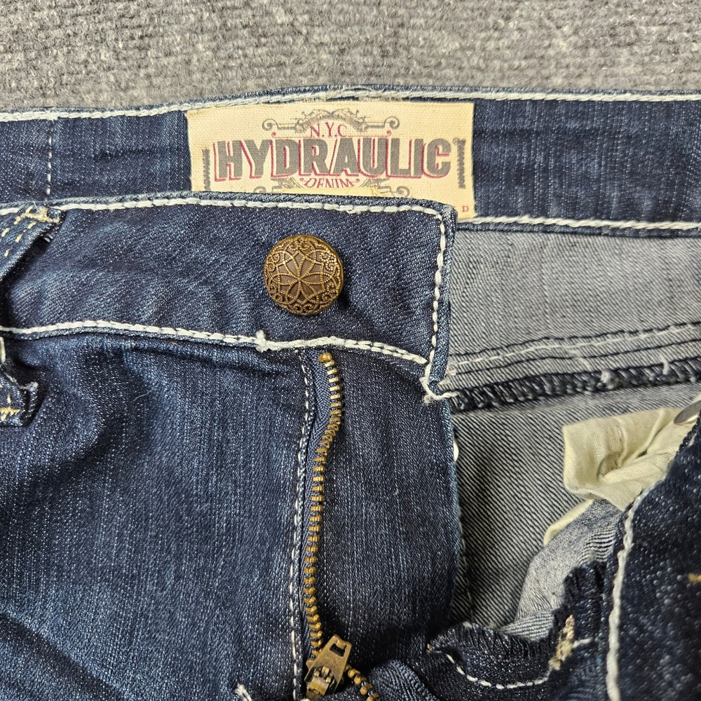 Hydraulic Gramercy Womens Size 14 Embroidered Bootcut Jeans Dark Wash Studded - Picture 11 of 11